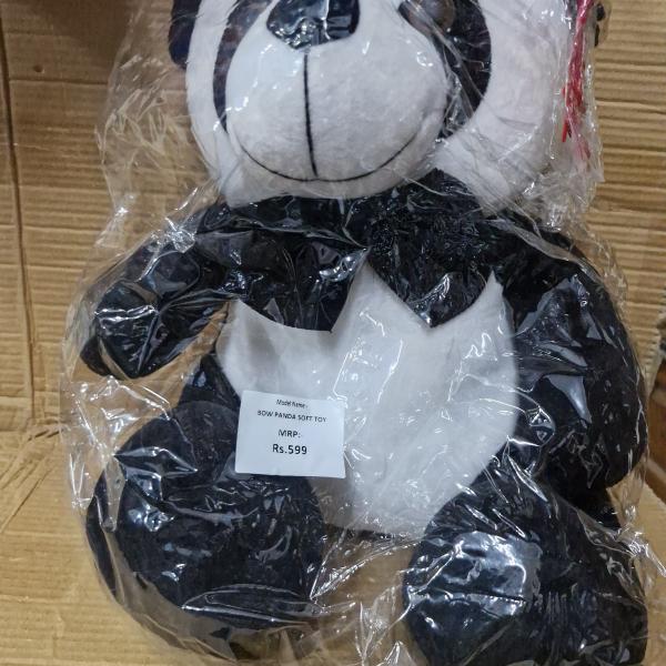 BOW PANDA SOFT TOY
